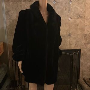 Vintage Black Faux Fur Coat